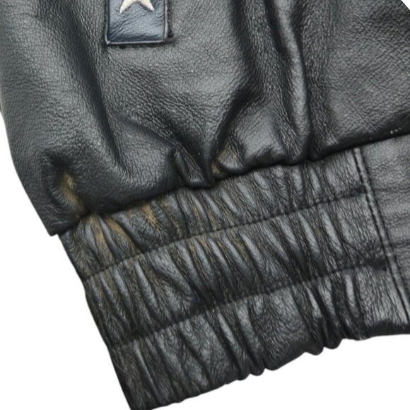 American Leather Jacket Men 2XL Multicolor USA Flag Eagle Bomber Biker Oversized - Picture 7 of 16